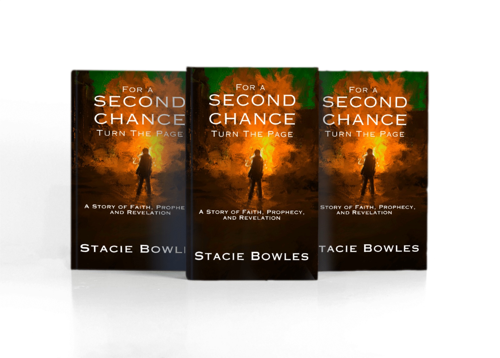 Mockups of Stacie Bowles book "For A Second Chance Turn the Page"